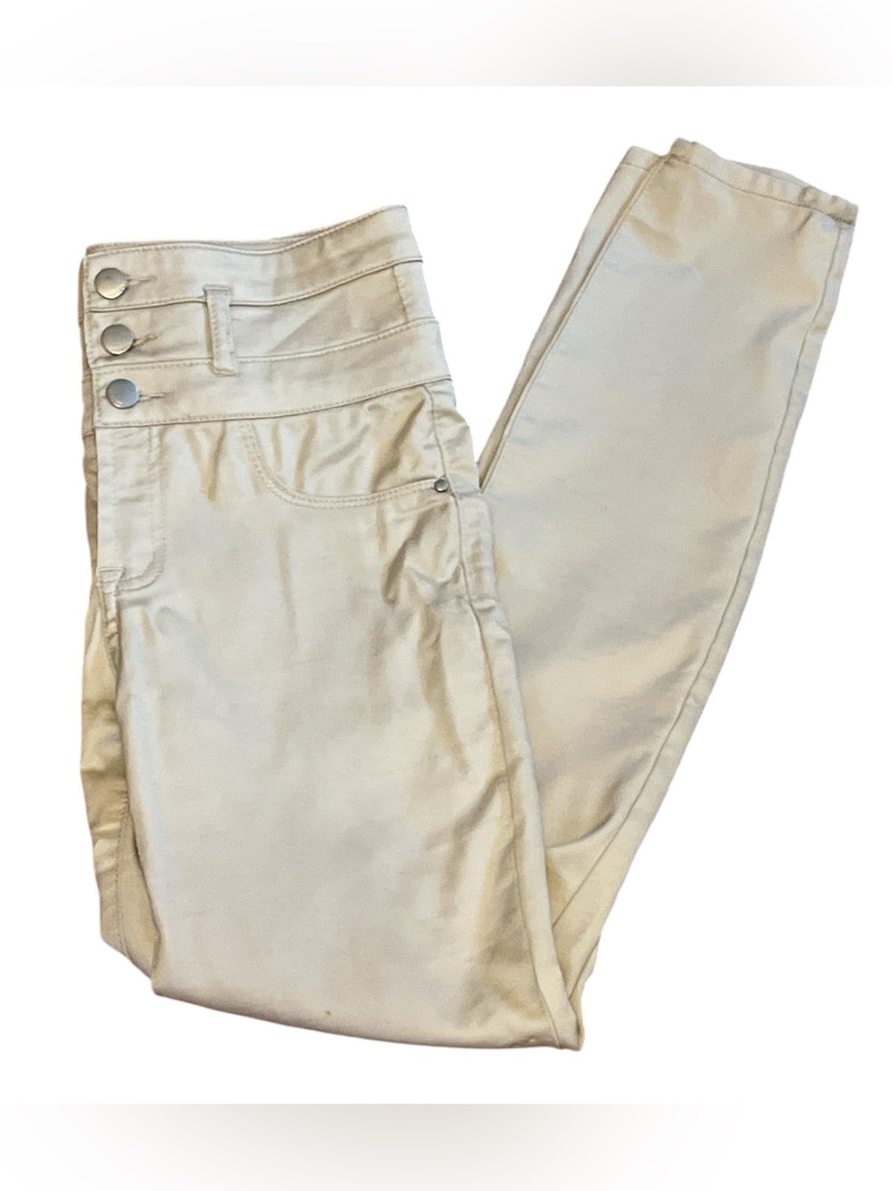 REFUGE High-Waist Cream Skinny Fit Pants Women’s Size 6